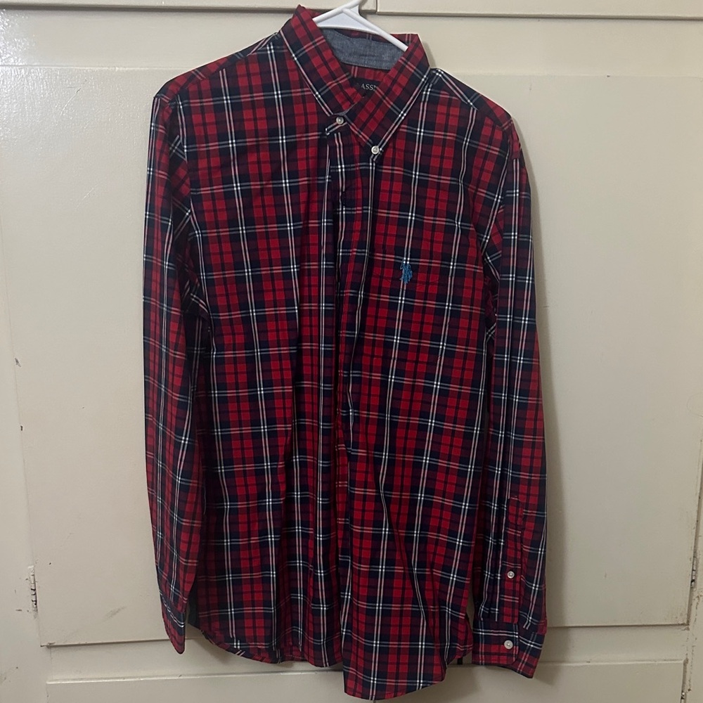 U.S. Polo Assn. Red and Black Plaid Shirt